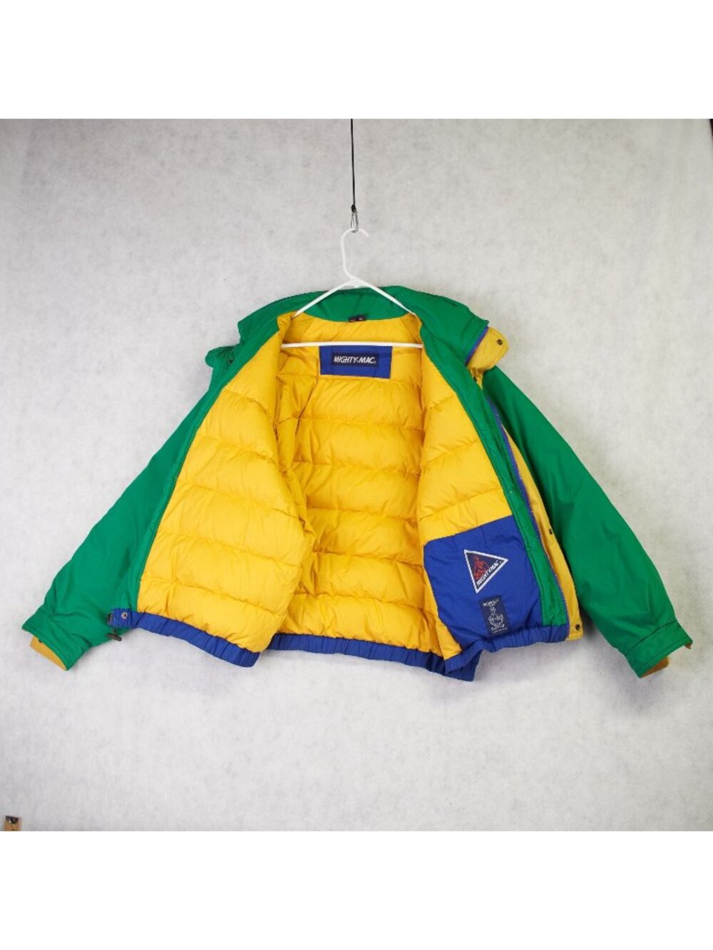 Vintage Mighty Mac Norsac Duck Down Puffer Jacket Mens XL Blue Green 80s-90s EUC
